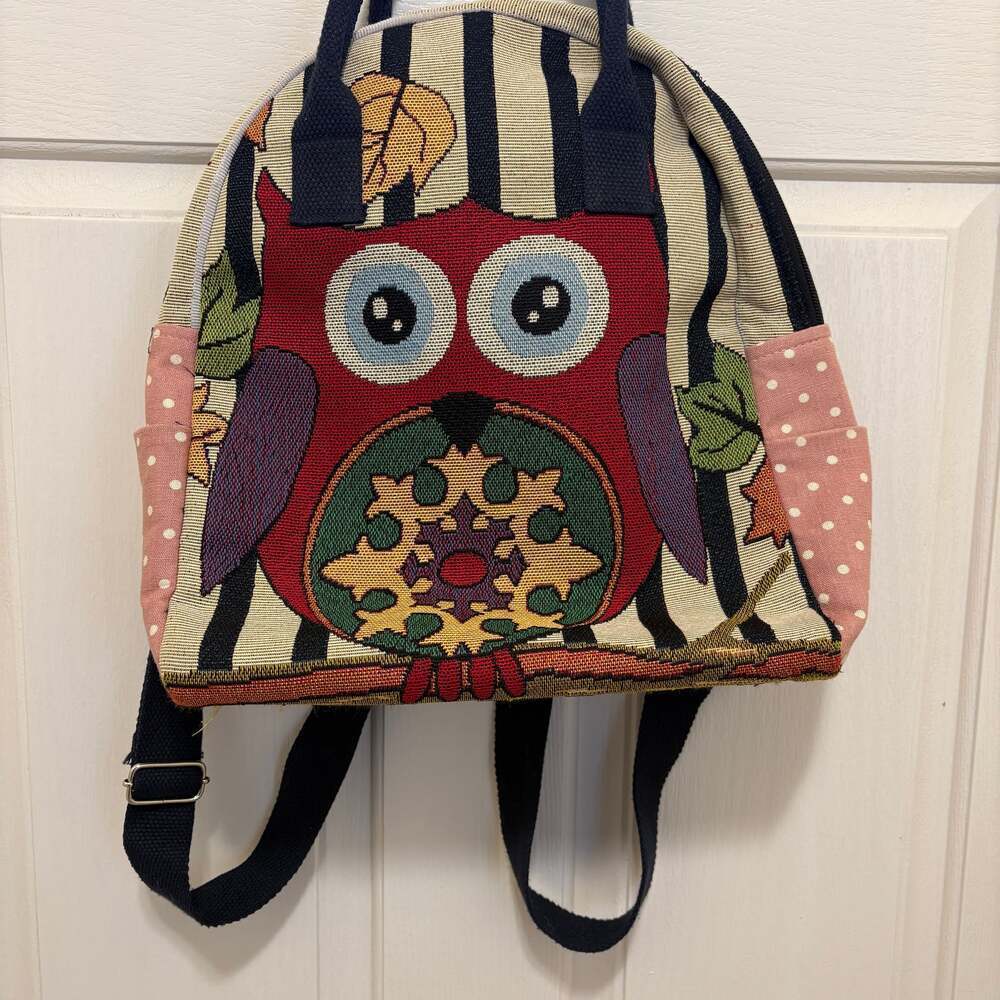 BOHO HANDMADE OWL-SHAPED Backpack Bag with Adjustable Drawstring